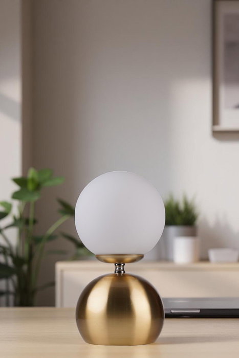 Opviq Lámpara de Mesa de Madera y Vidrio Blanco y Dorado Opviq Lámpara de Mesa de Madera y Vidrio Blanco y Dorado